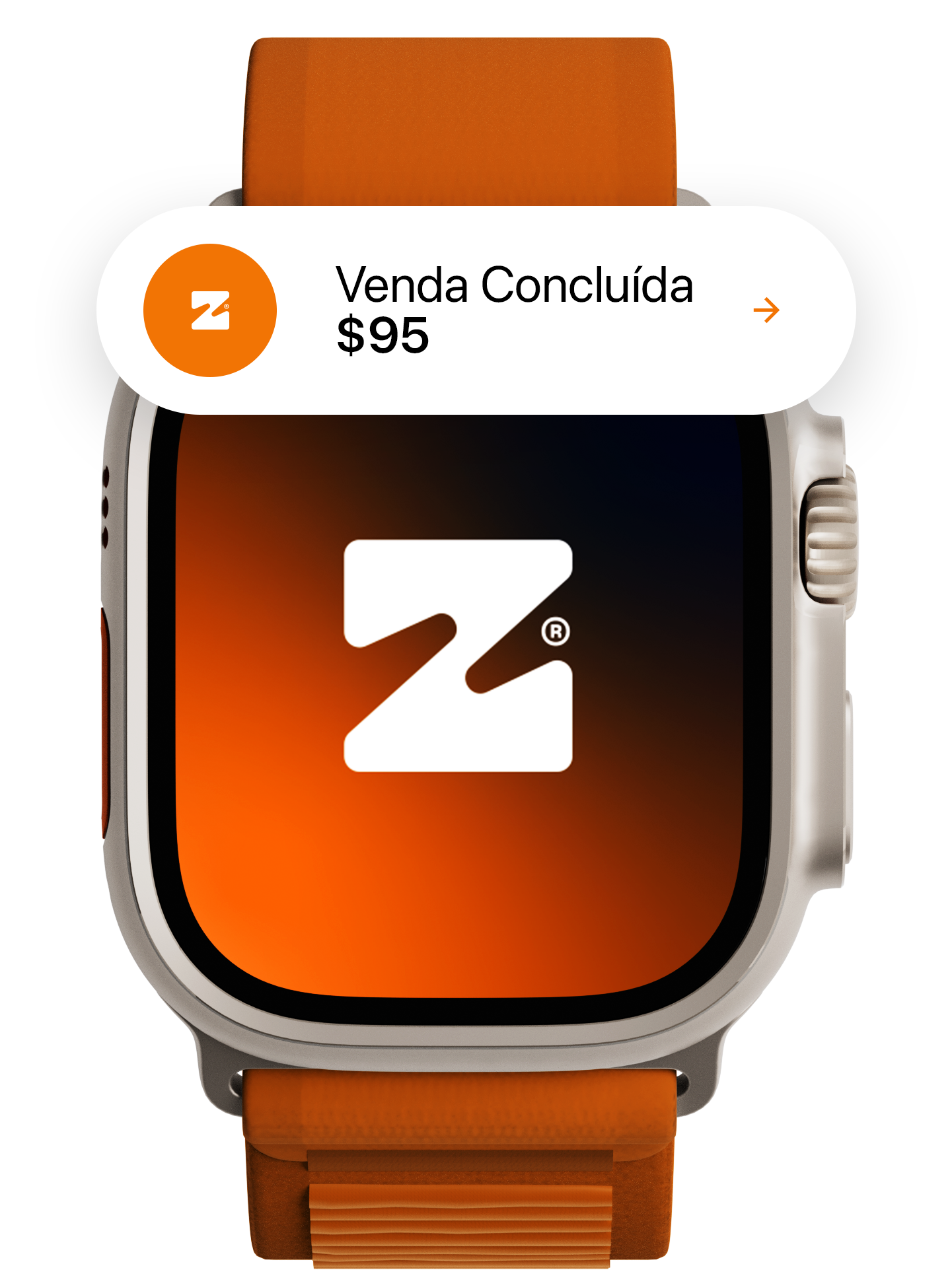 Apple Watch com notificações de venda